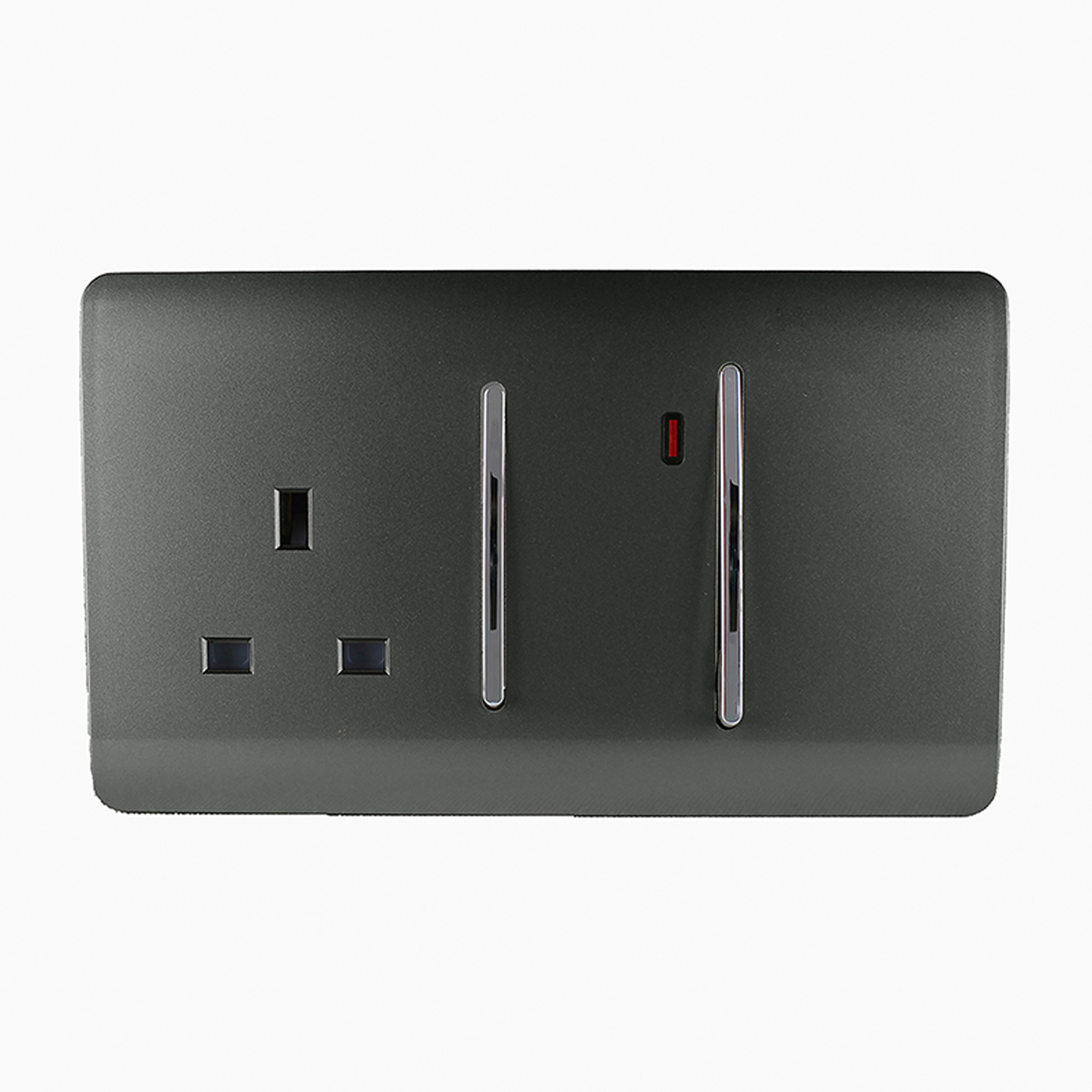 ART-WHS213CH  45A Double Pole Switch With Socket & Neon Charcoal